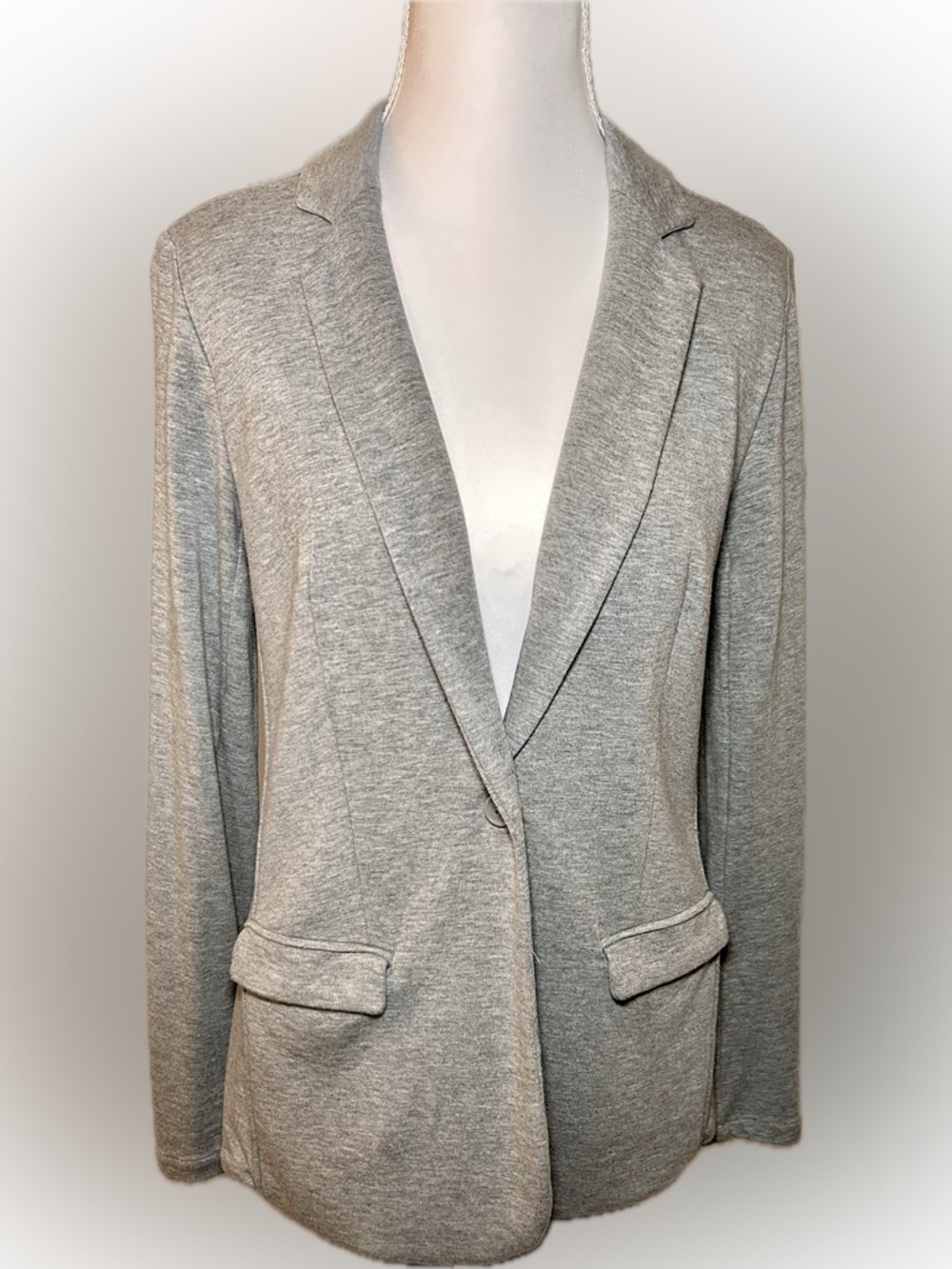 Magaschoni Light Gray Women's Knit Blazer Jacket Size Small